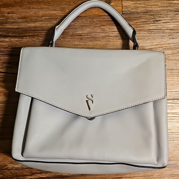 Simply Vera Vera Wang Faux Leather Baby Blue Satchel Crossbody with Poly Lining - Picture 1 of 8